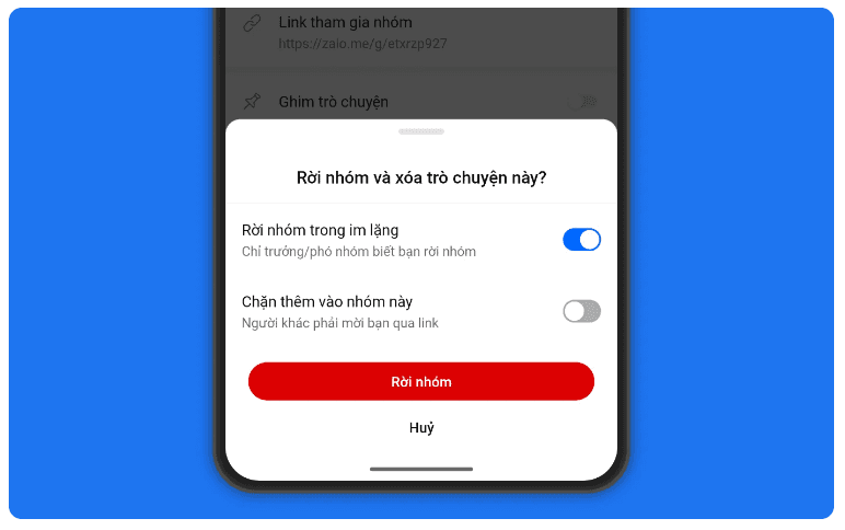 Cách rời khỏi nhóm Zalo trong im lặng